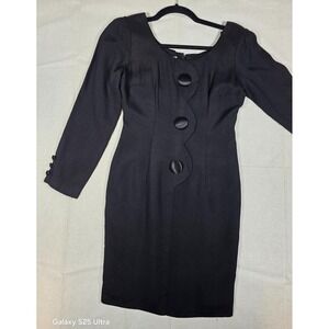 Santa Fe by Jim Tremblay Black Vintage Dress 2 Power Minimalist USA Made Vintage